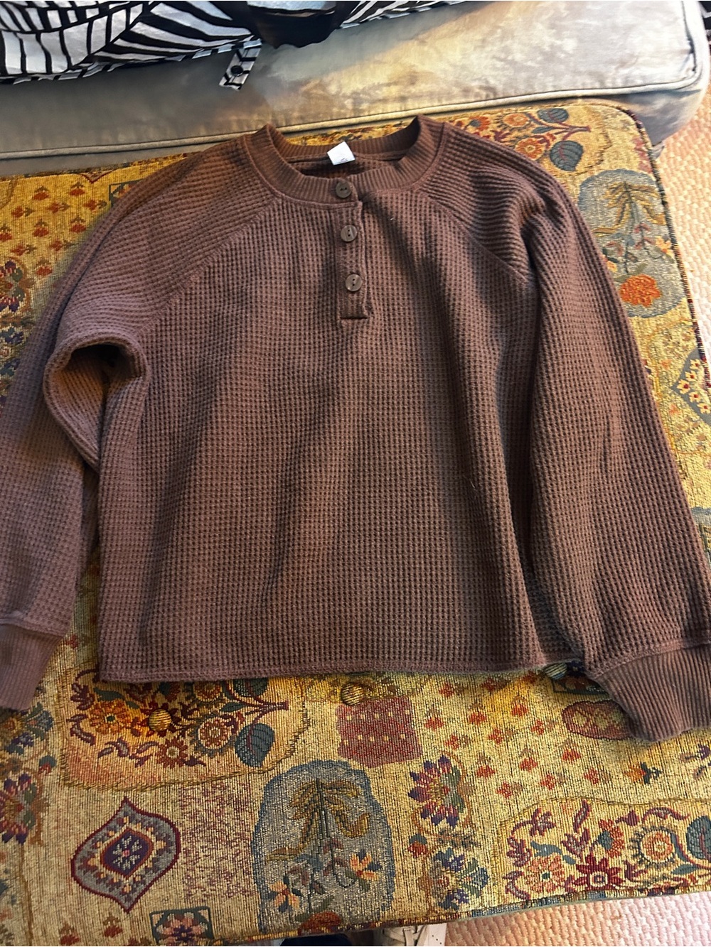 Brown waffle shirt
